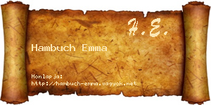 Hambuch Emma névjegykártya
